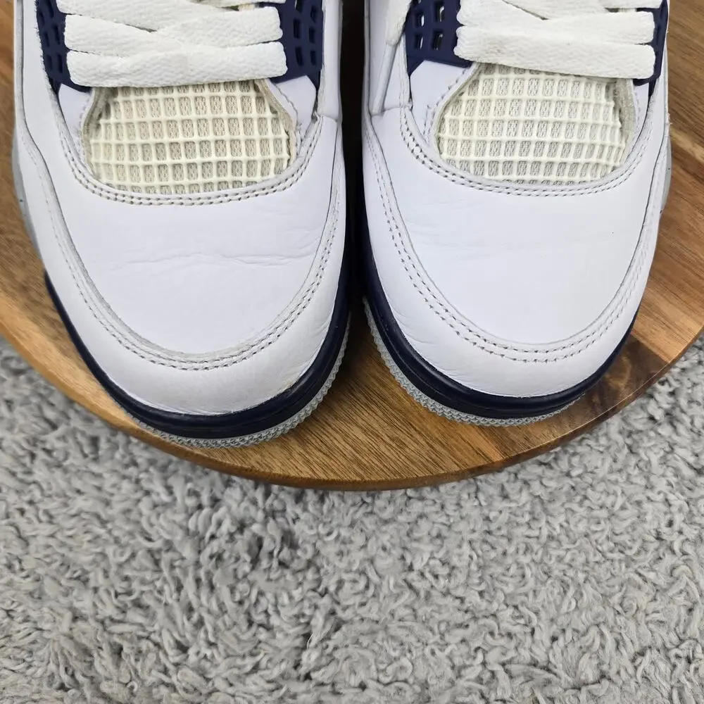 Jordan 4 Retro Mens 10 Midnight Navy White Casual Daily Sneaker DH6927-140
